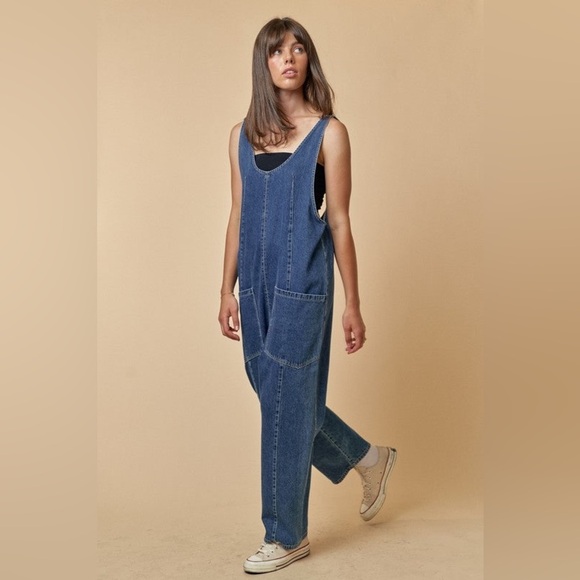NEW FREE PEOPLE WE THE FREE HIGH ROLLER JUMPSUIT M B2898 - Picture 2 of 10